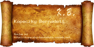 Kopeczky Bernadett névjegykártya
