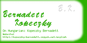 bernadett kopeczky business card